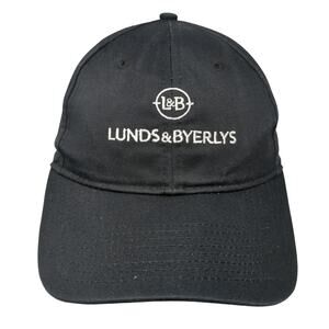 Lunds & Byerlys Strapback Baseball Cap Black One Size Adjustable Big Custom